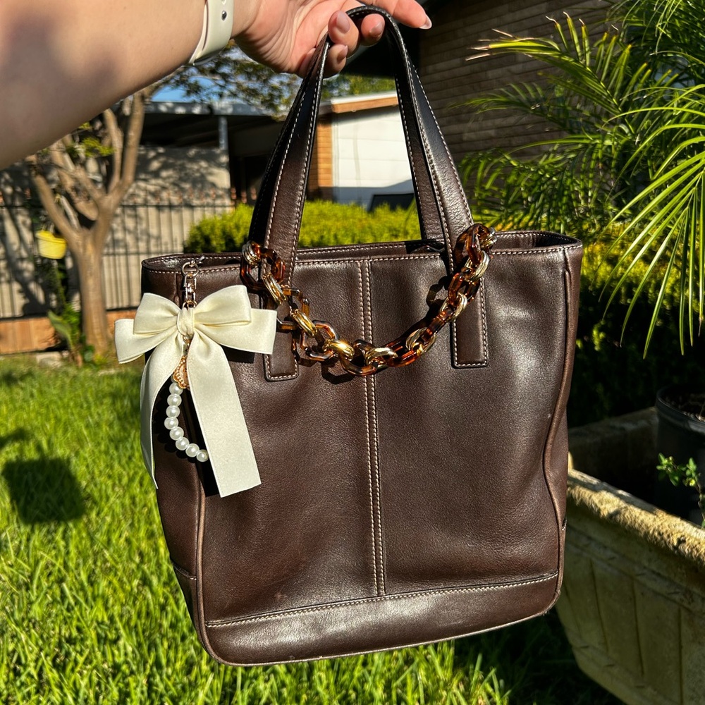 Leather brown coach bag